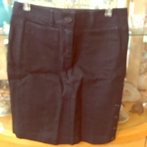 Theory dark wash denim jean mini skirt - Picture 7 of 13